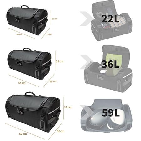 Motorcycle Tail bag with Large Capacity & Opening